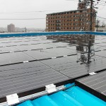 瀬戸店の屋上に設置された太陽光発電パネル 【写真をクリックで拡大】